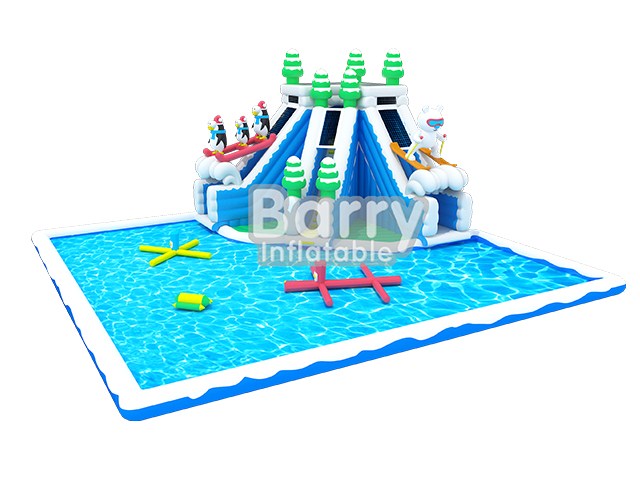Luna Park Equipment , Inflatable Slide With Pool BY-AWP-084